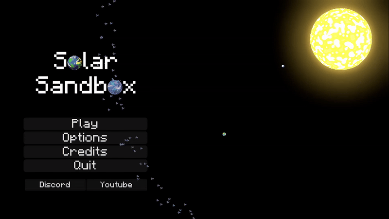 Solar Sandbox gravity simulation in action
