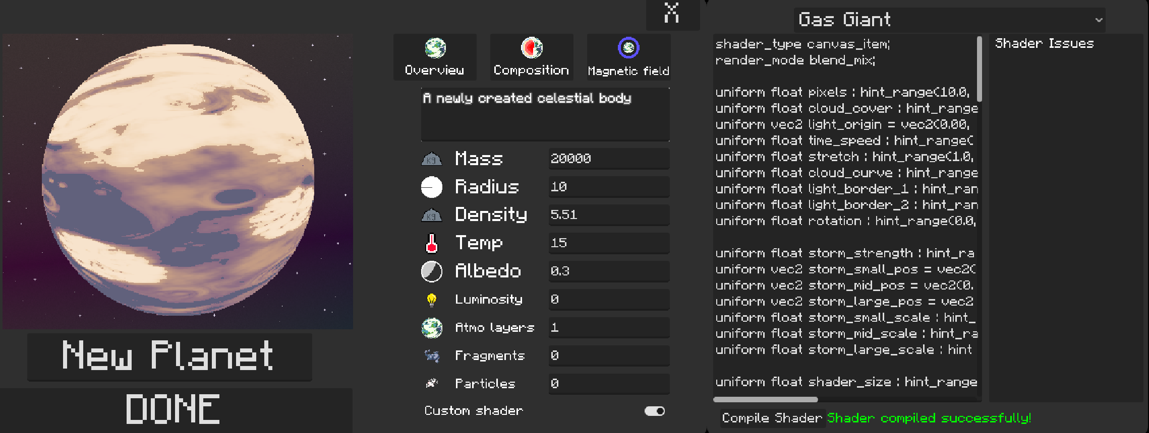 Solar Sandbox planet creation